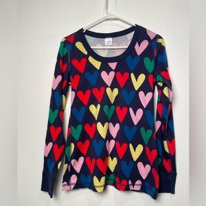 Hanna andersson Women's Long John happy hearts Pajama Top medium.